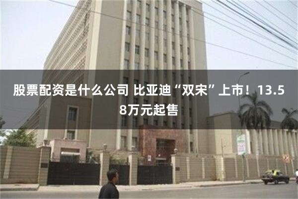 股票配资是什么公司 比亚迪“双宋”上市！13.58万元起售