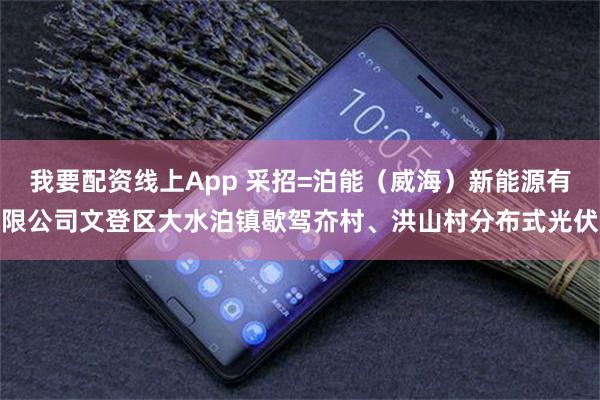 我要配资线上App 采招=泊能（威海）新能源有限公司文登区大水泊镇歇驾夼村、洪山村分布式光伏