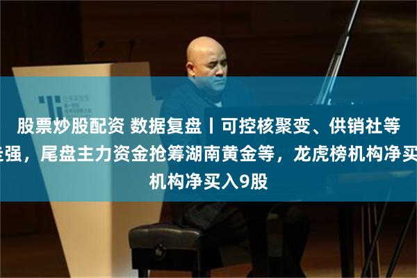 股票炒股配资 数据复盘丨可控核聚变、供销社等概念走强，尾盘主力资金抢筹湖南黄金等，龙虎榜机构净买入9股