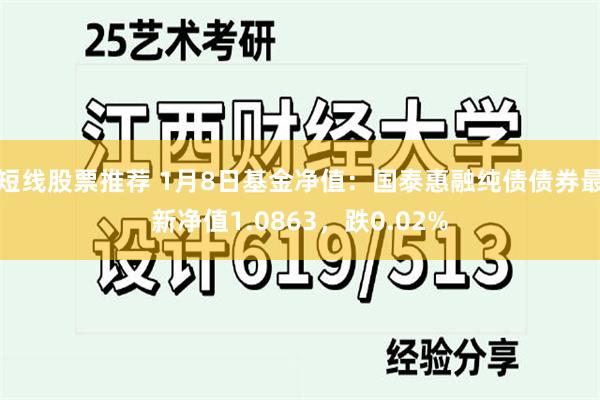 短线股票推荐 1月8日基金净值：国泰惠融纯债债券最新净值1.0863，跌0.02%