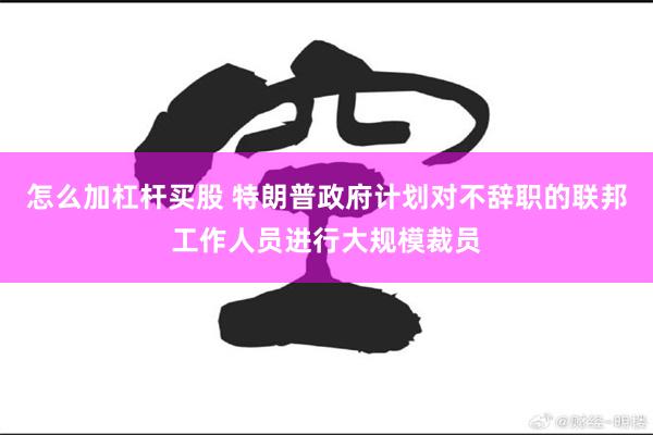 怎么加杠杆买股 特朗普政府计划对不辞职的联邦工作人员进行大规模裁员