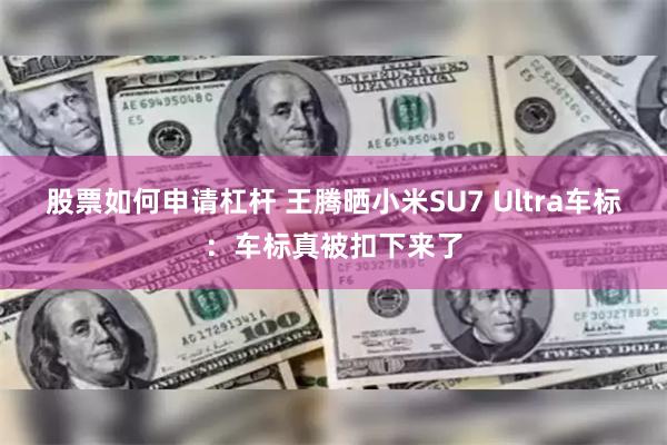 股票如何申请杠杆 王腾晒小米SU7 Ultra车标：车标真被扣下来了